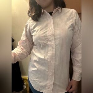Vintage Pink Striped Button-Up Shirt